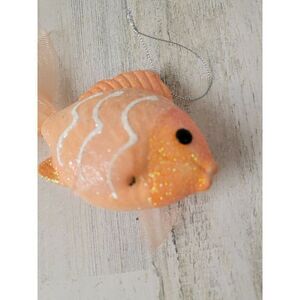 Orange goldfish Glitter sea ocean ornament Xmas